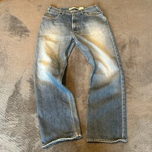 Baggy gap faded jeans